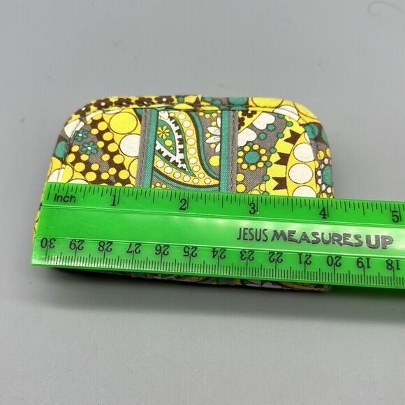 Paisley design yellow gray card wallet - Picture 5 of 8